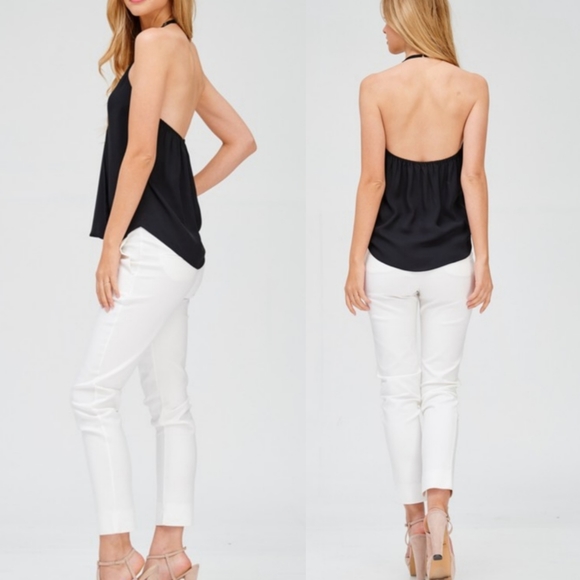 New BOHO Backless Draped Halter V neck Tank Top - Picture 2 of 8